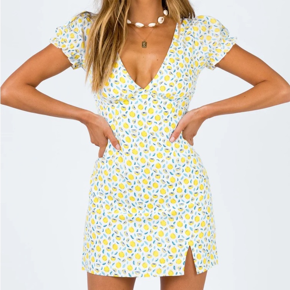 Kasey Mini Dress with Yellow Lemons